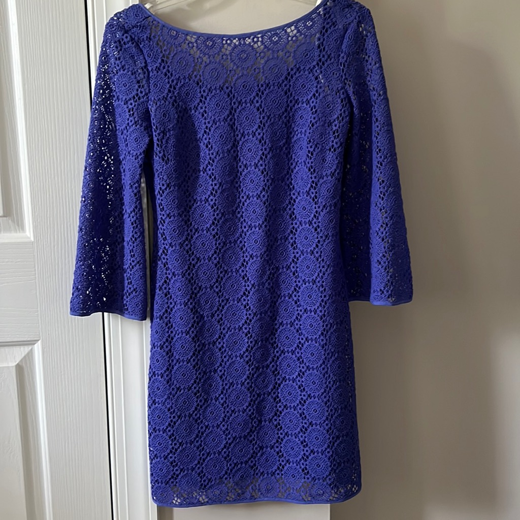 Lilly Pulitzer, Xs, Crochet Knit Lace Dress, Purple